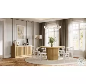 Fitz White Curved Back Spindle Dining Chair Set Of 2