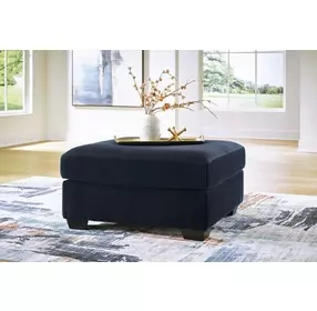 SimpleJoy Navy Upholstered Square Oversized Accent Ottoman