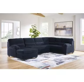 SimpleJoy Navy 3 Piece Modular Sectional with LAF Chaise