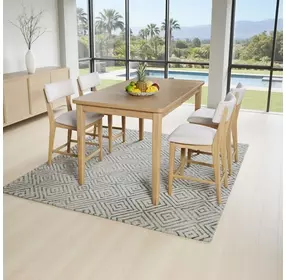 Beck White and Natural Upholstered Counter Height Stool Set of 2