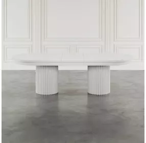 Auden White Extendable Oval Dining Table
