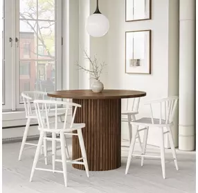 Auden White and Chestnut 5 Piece Counter Height Dining Set