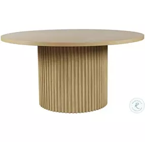 Auden Natural Fluted Pedestal 60" Round Dining Room Set