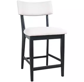 Beck White and Black Upholstered Counter Height Stool Set of 2