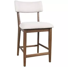 Beck White and Chestnut Upholstered Counter Height Stool Set of 2