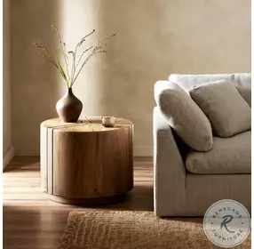 Renan Natural Reclaimed French Oak Round End Table