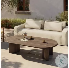 Paden Stained Toasted Brown Outdoor Oval Coffee Table