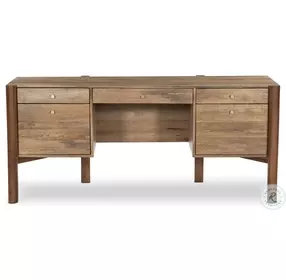 Reza Smoked Honey Drawer Home Office Set