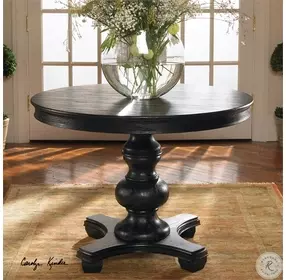 Thorin Satin Black Dining Table