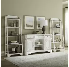 Southern Manor Antique White and Weathered Bark 3 Piece Dining Storage Set