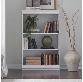 Camellia Manor Antique White and Weathered Bark 48" Bookcase