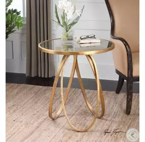 Montrez Gold Leaf Accent Table
