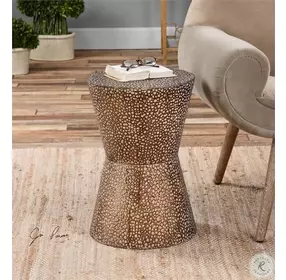 Cutler Antique Copper Bronze Accent Table