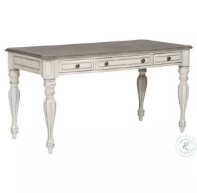 Magnolia Manor Antique White And Weathered Bark Home Office Set