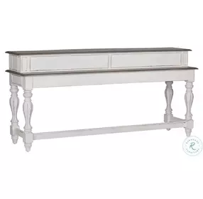 Magnolia Manor Antique White And Weathered Bark Console Bar Set