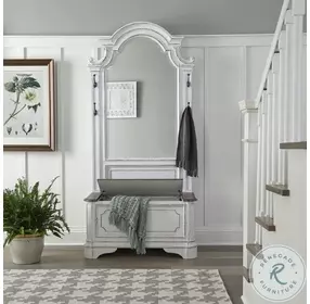 Camellia Manor Antique White And Weathered Bark Hall Tree