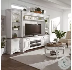 Magnolia Manor Antique White And Weathered Bark 70" TV Stand