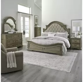 Southern Manor Weathered Bisque California King Panel Bed