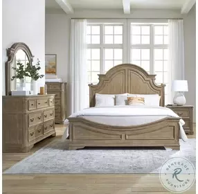 Magnolia Manor Weathered Bisque Queen Panel Bed