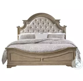 Magnolia Manor Weathered Bisque Upholstered Panel Bedroom Set