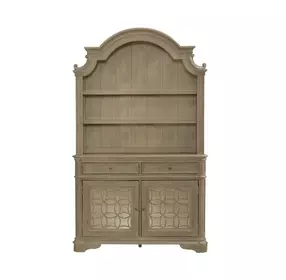 Magnolia Manor Weathered Bisque 2 Door Buffet and Hutch with LED