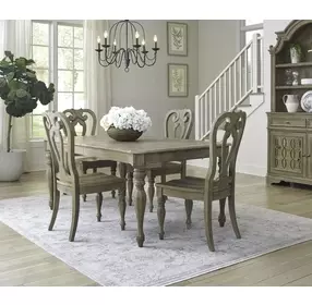 Magnolia Manor Weathered Bisque 5 Piece Extendable Rectangular Dining Set