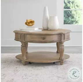 Magnolia Manor Weathered Bisque Round Occasional Table Set