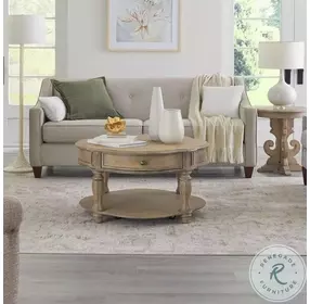 Magnolia Manor Weathered Bisque Round Cocktail Table