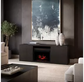 Laurel Creek Espresso 78" TV Stand with Electric Fireplace