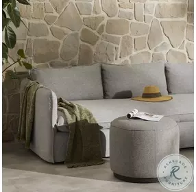 Sinclair Hayes Smoke Outdoor Round Ottoman