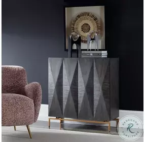 Marico Ebony And Sleek Gold 2 Door Mindi Accent Cabinet