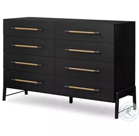 Rosedale Ebony Oak Veneer 8 Drawer Dresser