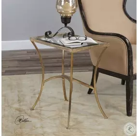 Alayna Antique Gold Leaf End Table