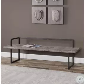 Herbert Antique Whitewash Bench