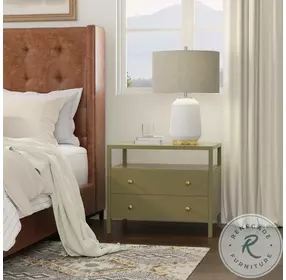 Avery Olive Green 2 Drawer Nightstand