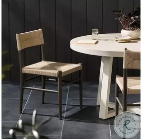 Lomas Textured Dune Outdoor Metal Dining Chair Set of 2