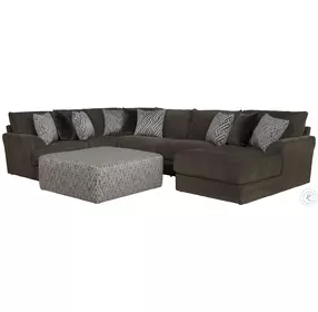 Galaxy Chocolate Large Sectional with RAF Chaise
