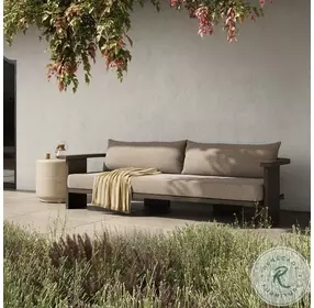 Tahana Casa Grey 96" Performance Fabric Upholstered Outdoor Metal Sofa