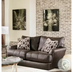 Prato Chocolate Italian Top Grain Leather Match 68" Loveseat