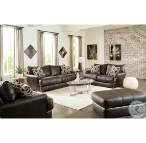 Prato Chocolate Italian Top Grain Leather Match Loveseat