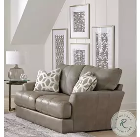 Prato Putty Italian Top Grain Leather Match 68" Loveseat