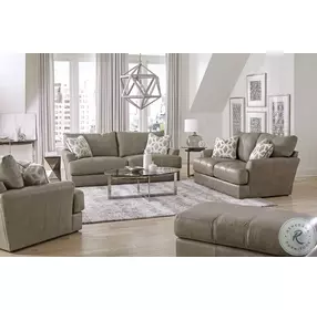 Prato Putty Italian Top Grain Leather Match Ottoman