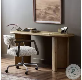 Paden Worn Oak 65" Oval Desk