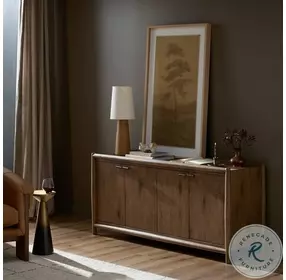 Glenview Weathered Oak 4 Door Sideboard