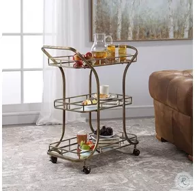 Doraline Antique Gold Serving Cart