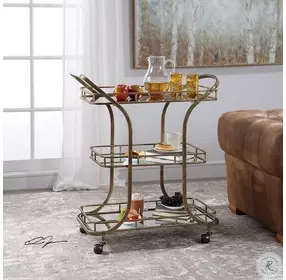 Stassi Antique Gold Serving Cart