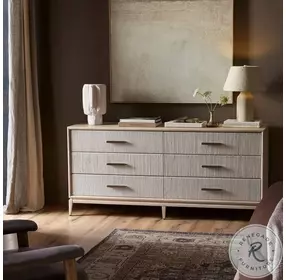 Rosenell Natural Paper Cord 6 Drawer Dresser