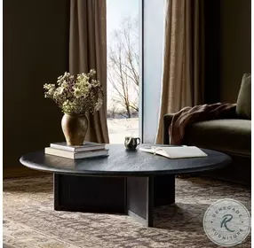 Rosenell Black Oak Veneer Round Coffee Table