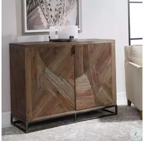 Evros Walnut Stain 2 Door Accent Cabinet