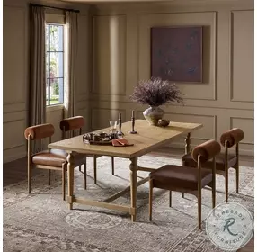 Blinn Worn Oak Veneer Leaf 88" Extendable Oval Dining Table